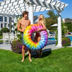 Swimline 42" Spiral Tie Dye Inflatable Pool Ring -Swimming 42 Tie Dye Pool Ring 2 64516.1717614875