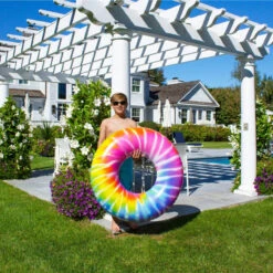 Swimline 42" Spiral Tie Dye Inflatable Pool Ring -Swimming 42 Tie Dye Pool Ring 3 94380.1717614874