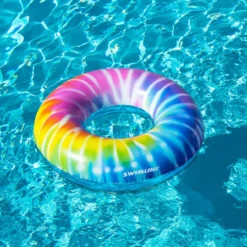 Swimline 42" Spiral Tie Dye Inflatable Pool Ring -Swimming 42 Tie Dye Pool Ring 4 53567.1717614874