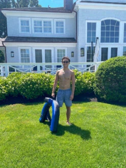 Swimline Inflatable Fabric Covered U-Seat Pool Float -Swimming 90465 Fabric Covered USeat Lifestyle Model LoRes 64212.1691765047