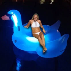 Swimline 90702 Giant LED Light-Up Swan Ride On -Swimming 90702 25552.1637790778