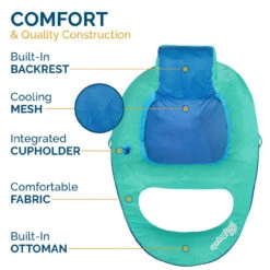 Spring Float Recliner - Swim Lounger For Pool Or Lake With Hyper-Flate Valve, -Swimming Spring Float Recliner Image 5 67578.1679504644