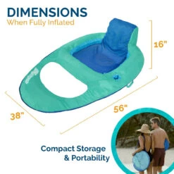 Spring Float Recliner - Swim Lounger For Pool Or Lake With Hyper-Flate Valve, -Swimming Spring Float Recliner Image 6 37489.1679504644
