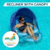 SwimWays Spring Float Recliner Lounge Chair With Canopy -Swimming full4 2 79962.1679506657