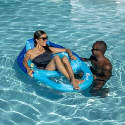 SwimWays Spring Float Recliner Lounge Chair With Canopy -Swimming full7 3 67618.1679506658