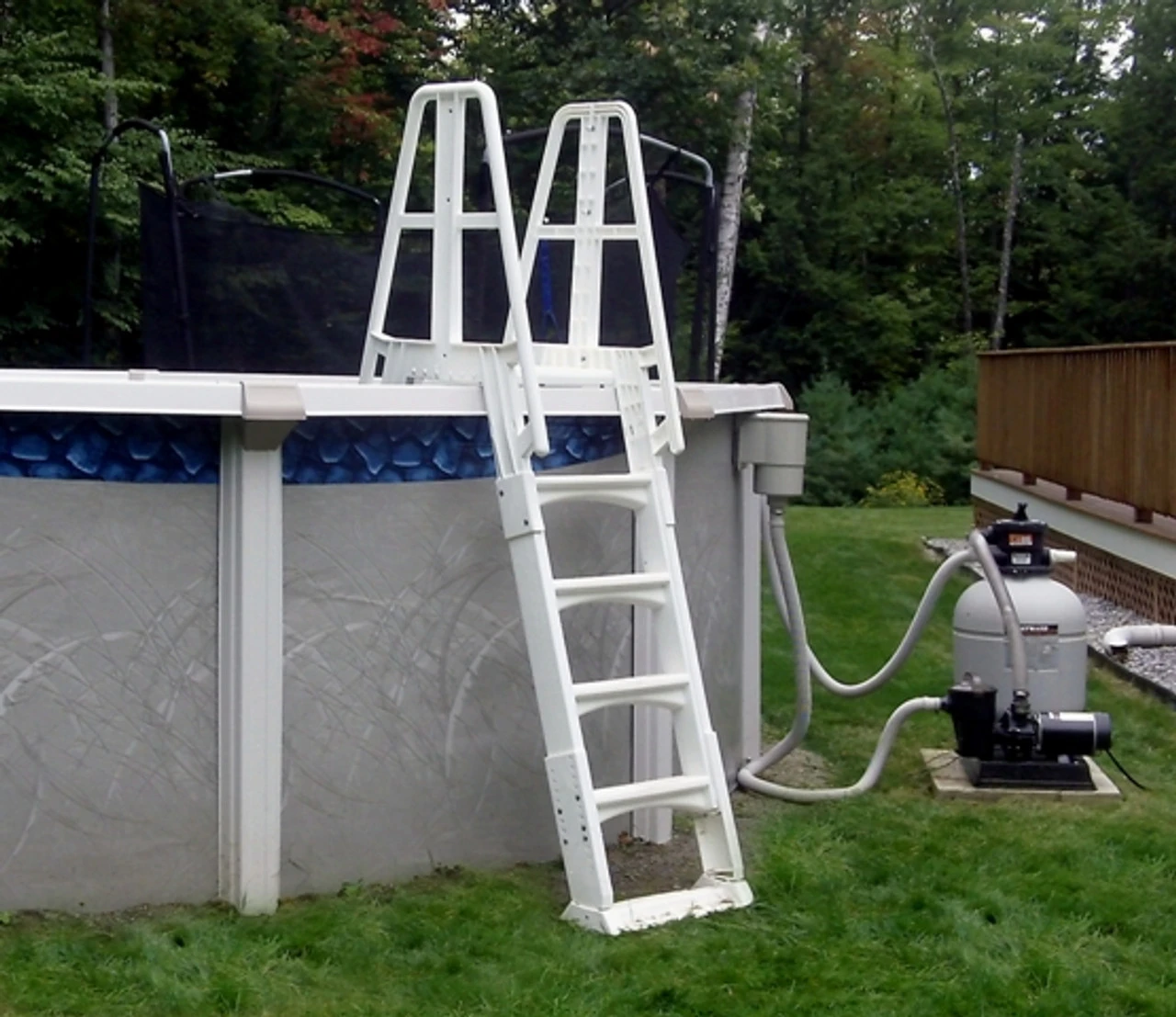 Vinyl Works Slide Lock A-Frame Above Ground Pool Ladder 3 Vinyl Works Slide Lock A-Frame Above Ground Pool Ladder